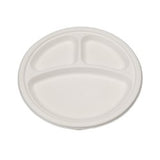 10” Compostable Sugarcane Plate – 3 Compartment