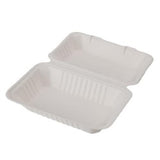 9”x6”x3” Compostable Sugarcane Clamshell